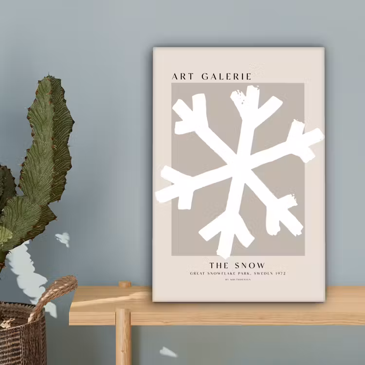 Sneeuwvlok - Wit - Winter - Kerst canvas 2cm klein -sfeer4