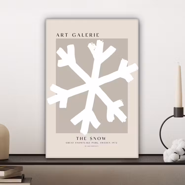 Sneeuwvlok - Wit - Winter - Kerst canvas 2cm klein -sfeer6