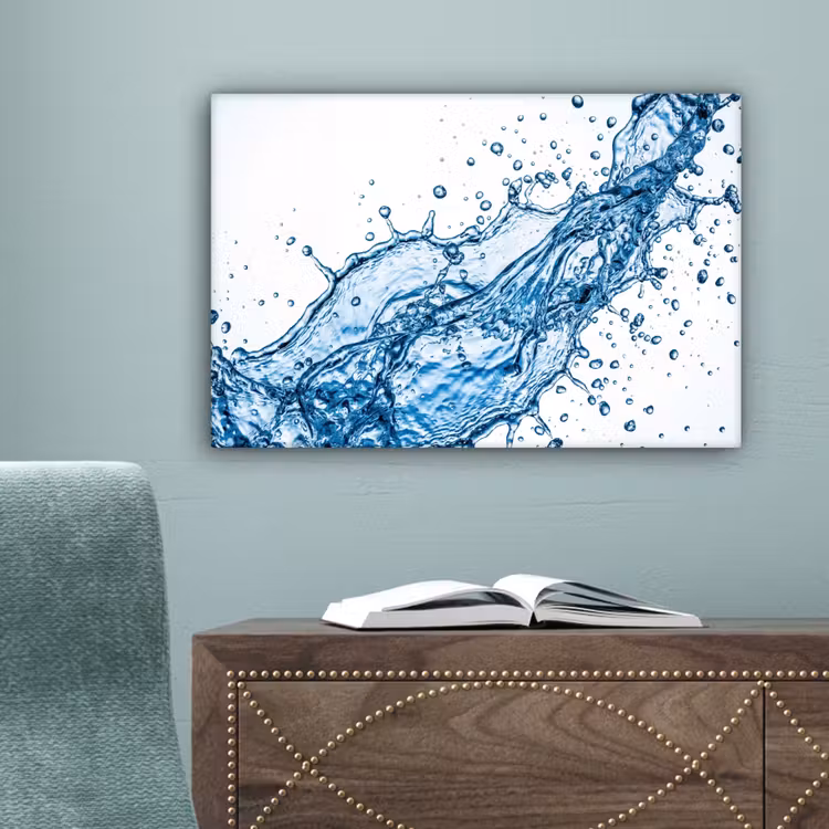 Spash - Water - Blauw canvas 2cm klein -sfeer4