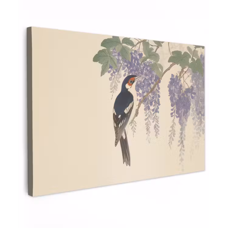 Specht - Bloemen - Paars canvas 2cm klein -z3d