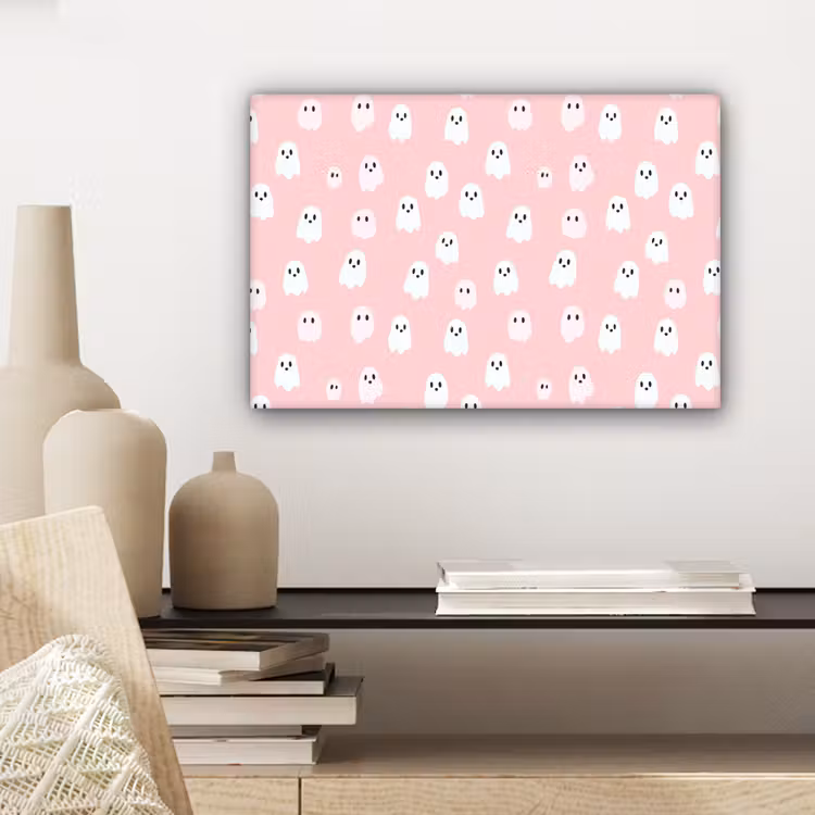 Spookjes - Patroon - Roze canvas 2cm klein 34 -sfeer6