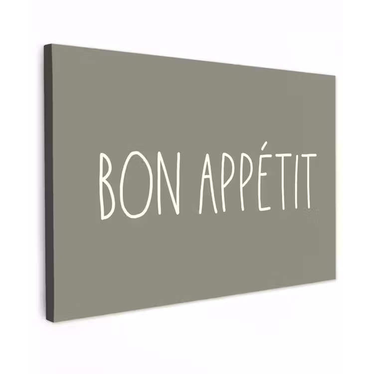 Spreuken - Bon appétit - Quotes - Eet smakelijk - Eten canvas 2cm klein -z3d