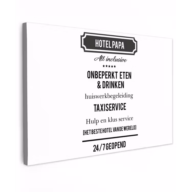 Spreuken - Hotel papa - Quotes - Vader canvas 2cm klein -z3d