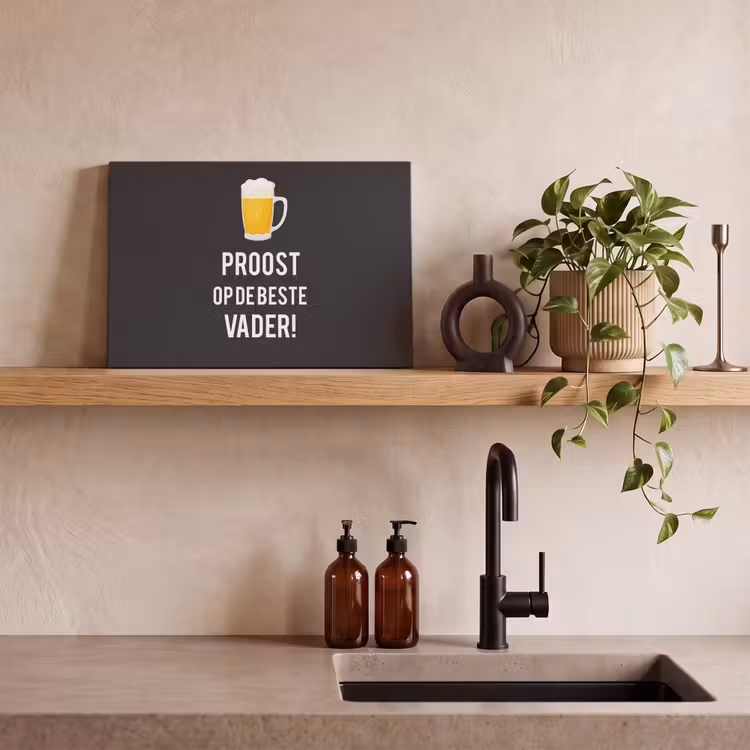 Spreuken - Proost op de beste vader - Quotes - Papa canvas 2cm klein -sfeer3