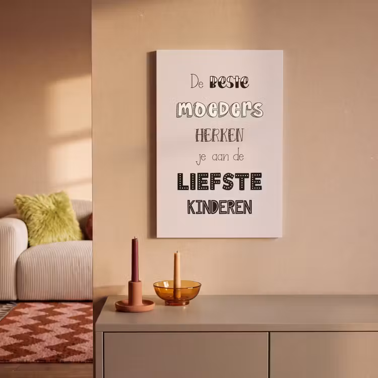Spreuken - Quotes De Beste Moeders Hebben De Liefste Kinderen - Moederdag - Mama cadeau canvas 2cm klein -sfeer1