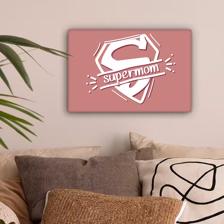 Spreuken - Supermom - Moeder - Quotes canvas 2cm klein -sfeer1
