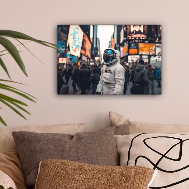 Stad - Mensen - Astronaut - Wit canvas 2cm klein -sfeer1