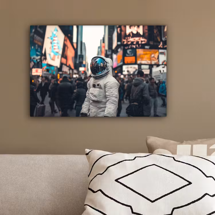 Stad - Mensen - Astronaut - Wit canvas 2cm klein -sfeer3