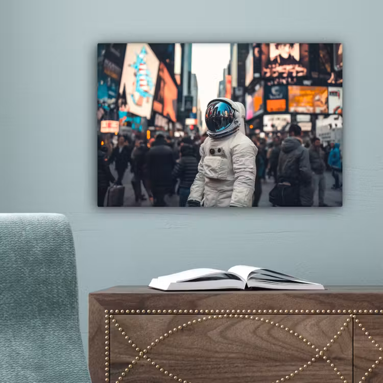 Stad - Mensen - Astronaut - Wit canvas 2cm klein -sfeer4