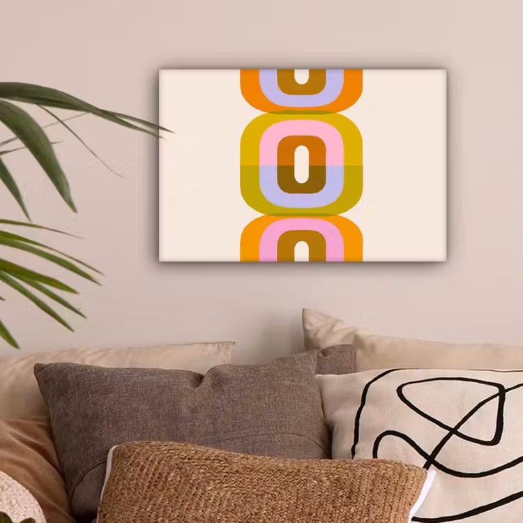 Stapel - Vormen - Geblokt - Oranje canvas 2cm klein -sfeer1