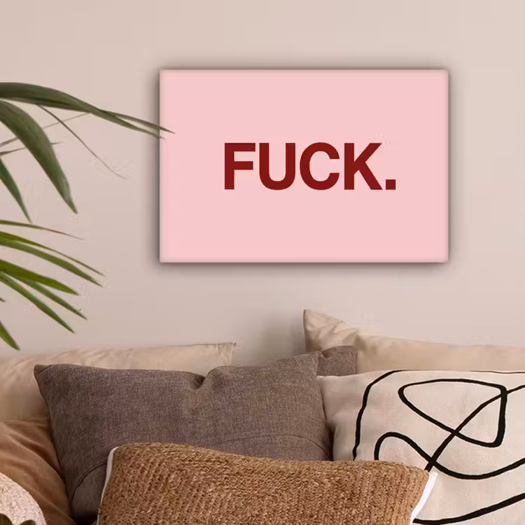 Statement - Krachtig - Roze canvas 2cm klein -sfeer1