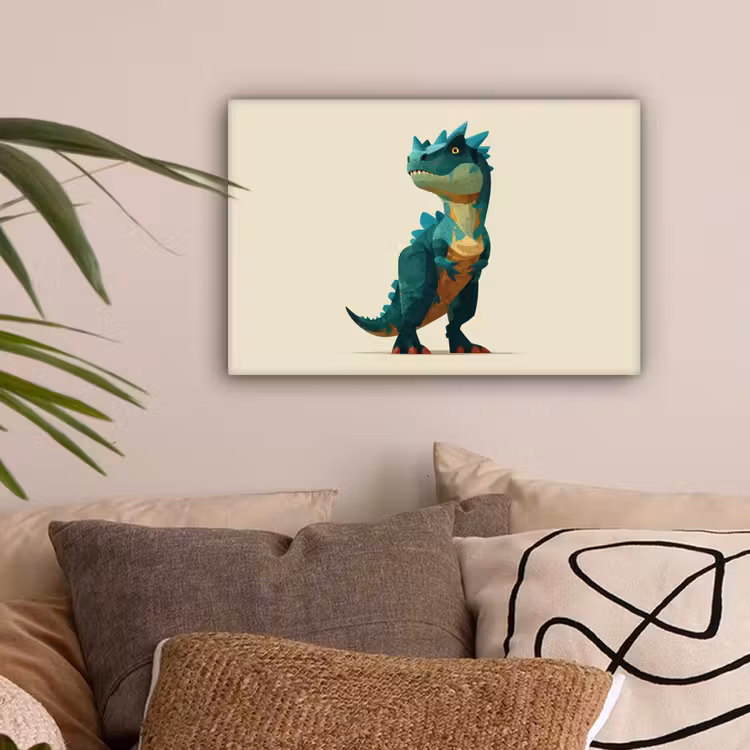 Stekels - Dino - Blauw - Gespierd canvas 2cm klein -sfeer1