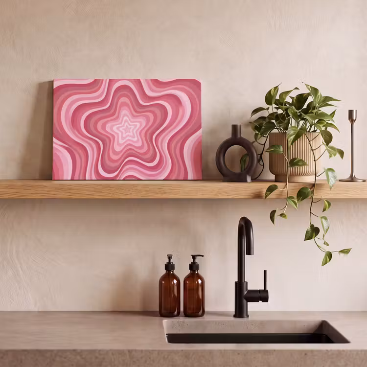 Ster - Golvend - Abstract - Roze canvas 2cm klein -sfeer3