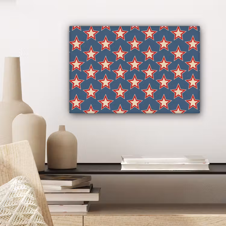 Ster - Klassiek - Blauw canvas 2cm klein 34 -sfeer6