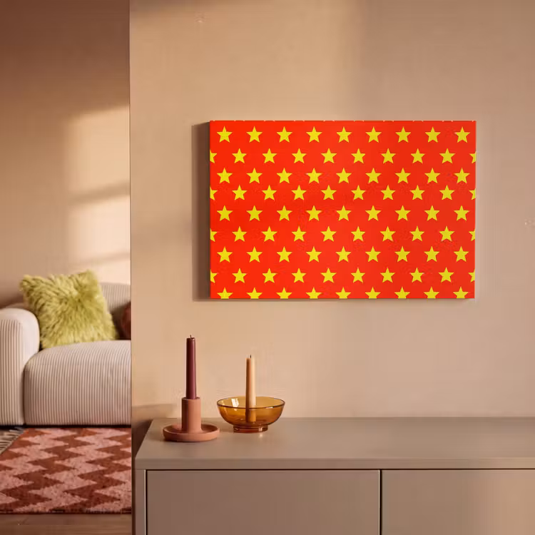 Ster - Patroon - Geel canvas 2cm klein 34 -sfeer1