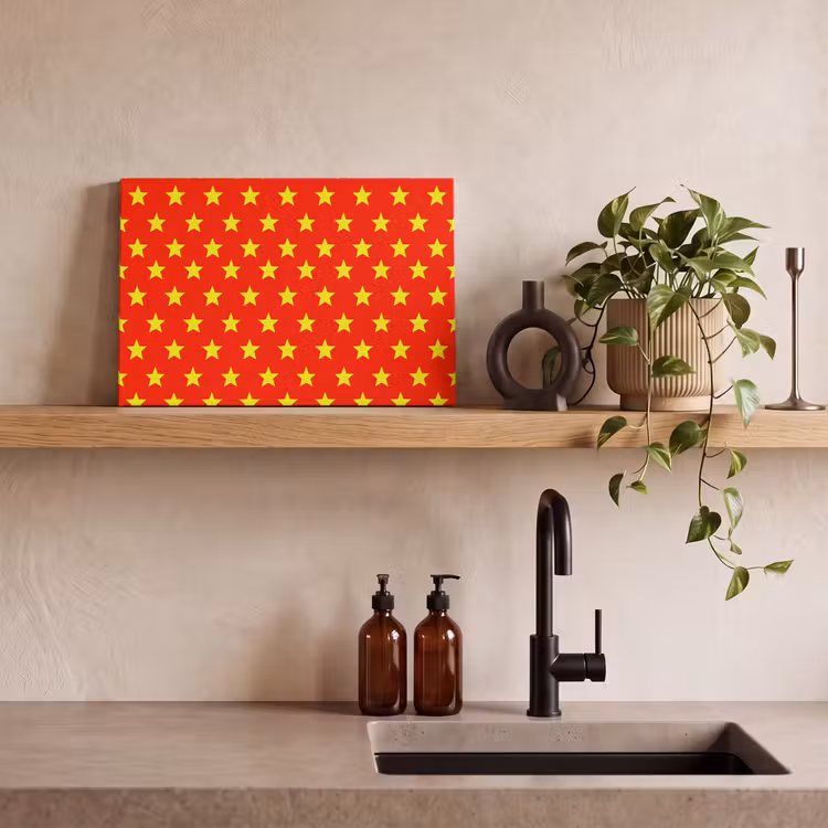 Ster - Patroon - Geel canvas 2cm klein 34 -sfeer3
