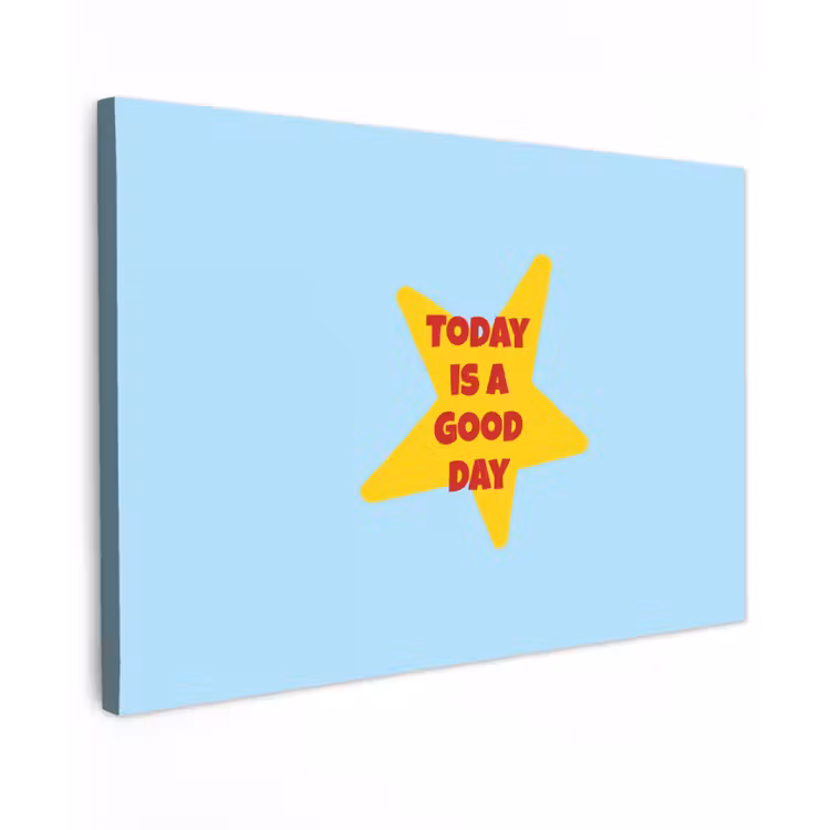 Ster - Today is a good day - Blauw canvas 2cm klein -z3d