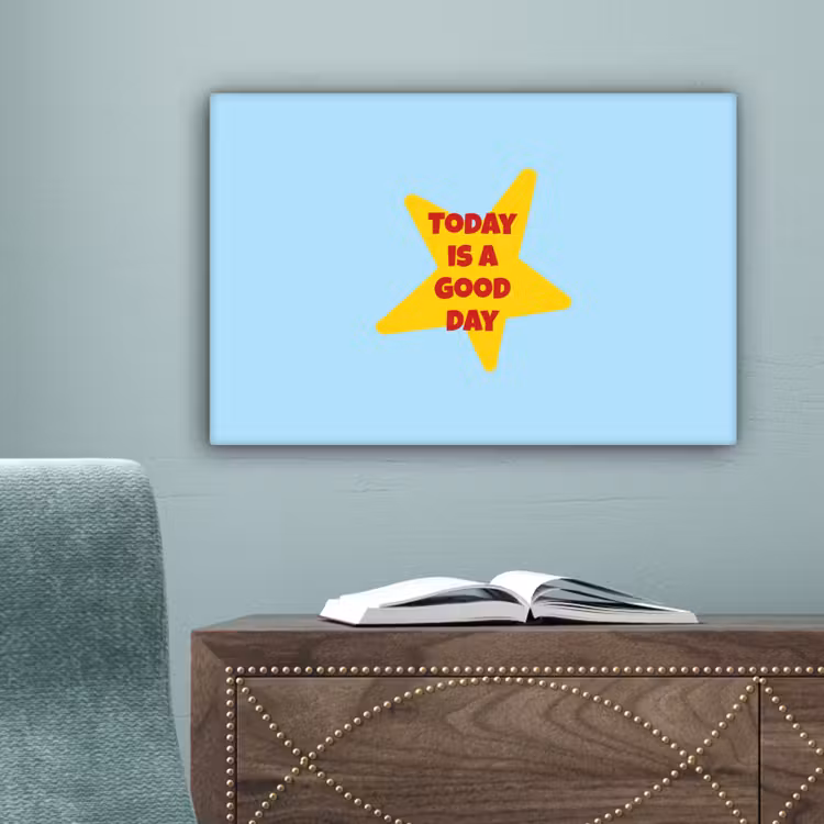 Ster - Today is a good day - Blauw canvas 2cm klein -sfeer4