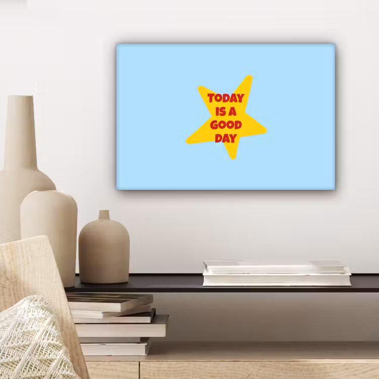 Ster - Today is a good day - Blauw canvas 2cm klein -sfeer6