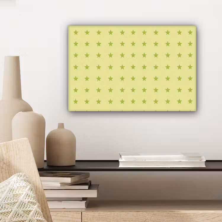Sterren - Patroon - Groen canvas 2cm klein 34 -sfeer6