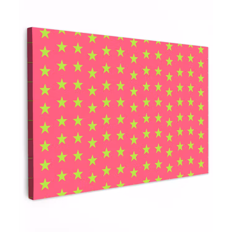 Sterren - Patroon - Roze canvas 2cm klein 34 -z3d