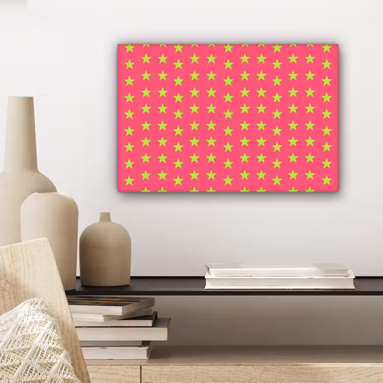 Sterren - Patroon - Roze canvas 2cm klein 34 -sfeer6