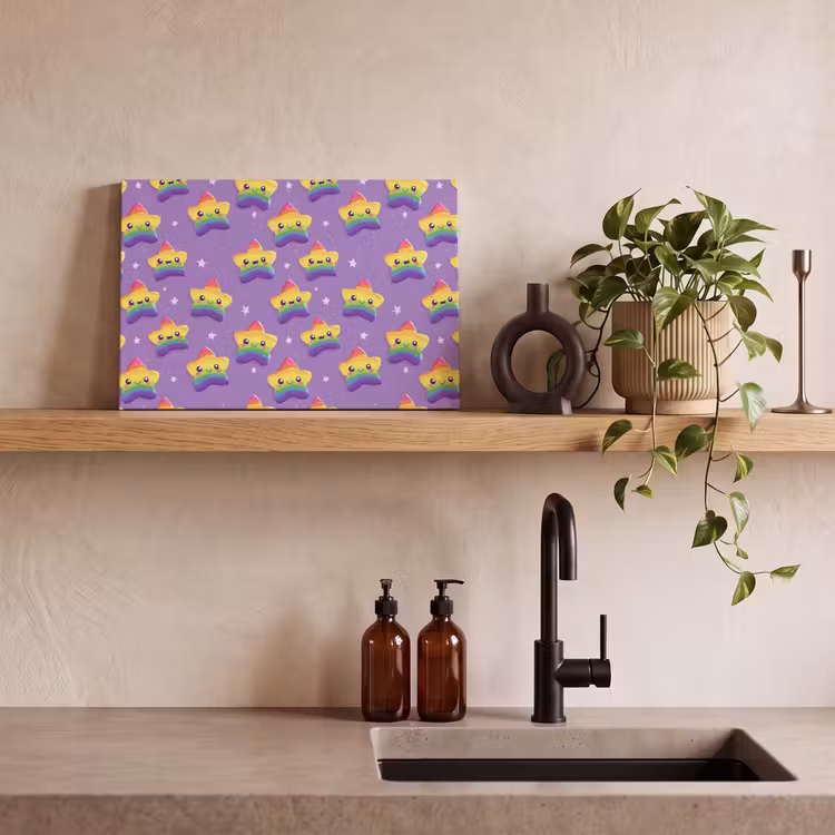 Sterren - Regenboog - Paars canvas 2cm klein 34 -sfeer3