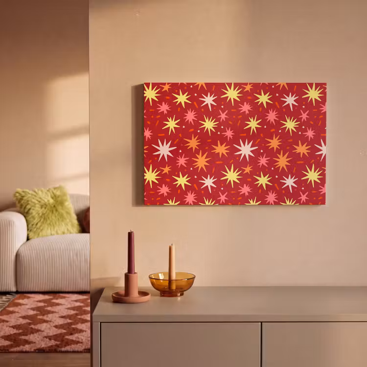 Sterren - Speels - Rood canvas 2cm klein 34 -sfeer1