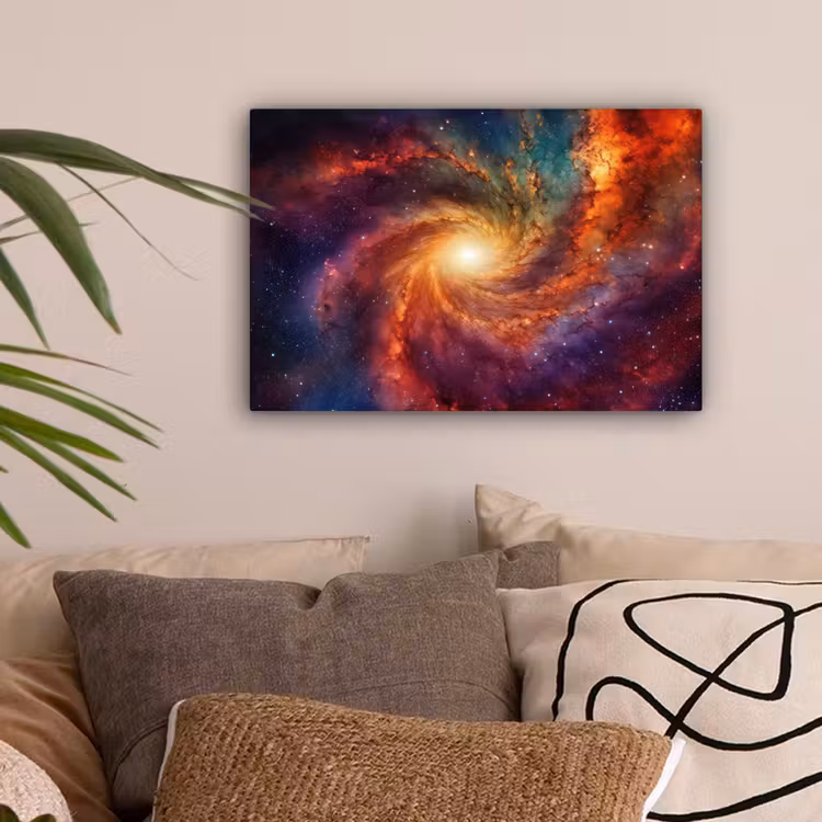 Sterrenhemel - Ruimte - Melkweg - Neon canvas 2cm klein -sfeer1