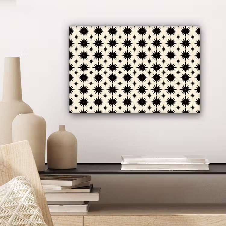 Stervormen - Geometrisch - Zwart canvas 2cm klein 34 -sfeer6