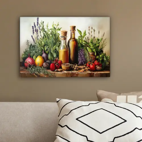 Stilleven - Kruiden - Specerijen - Fruit - Kleurrijk canvas 2cm klein -sfeer3