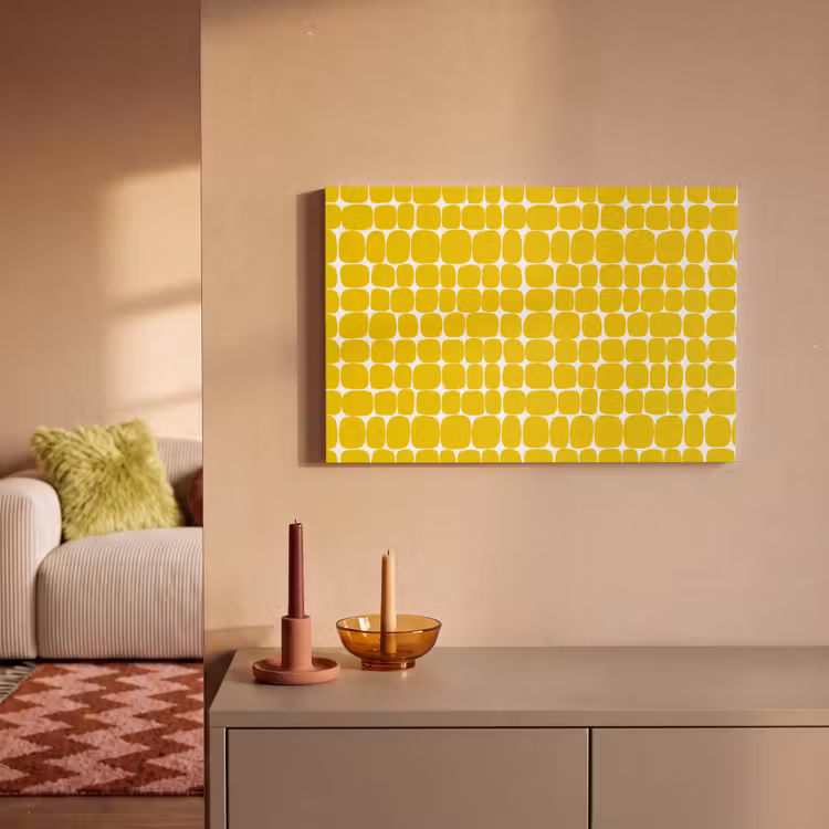 Stippen - Modern - Geel canvas 2cm klein 34 -sfeer1