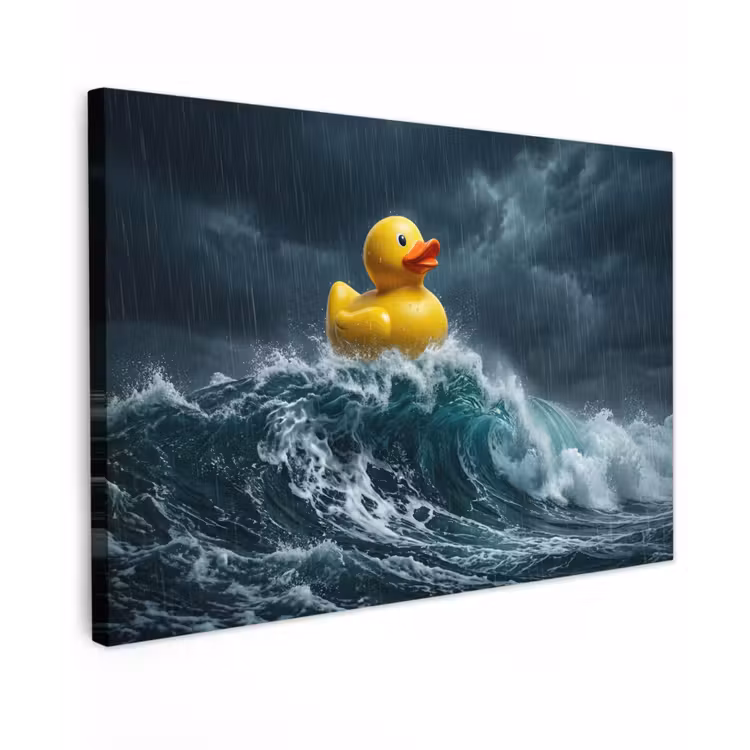 Storm - Badeend - Golven canvas 2cm klein -z3d