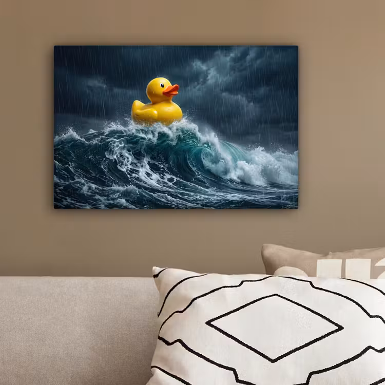 Storm - Badeend - Golven canvas 2cm klein -sfeer3