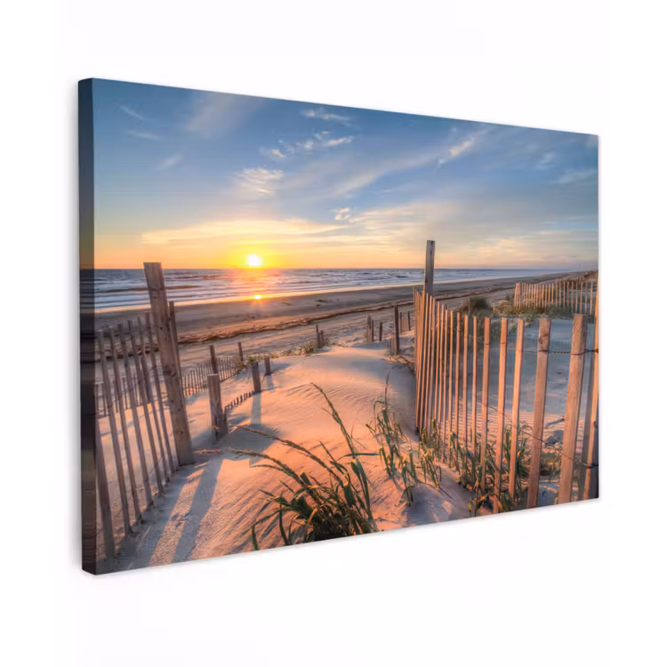 Strand - Zee - Duin - Zonsondergang - Landschap canvas 2cm klein -z3d