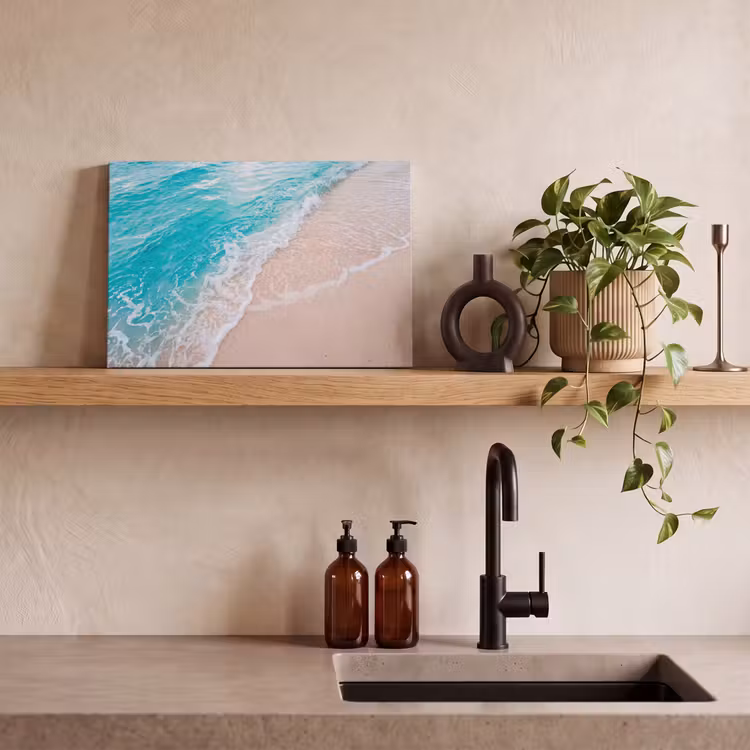 Strand - Zee - Golf - Natuur - Blauw canvas 2cm klein -sfeer3