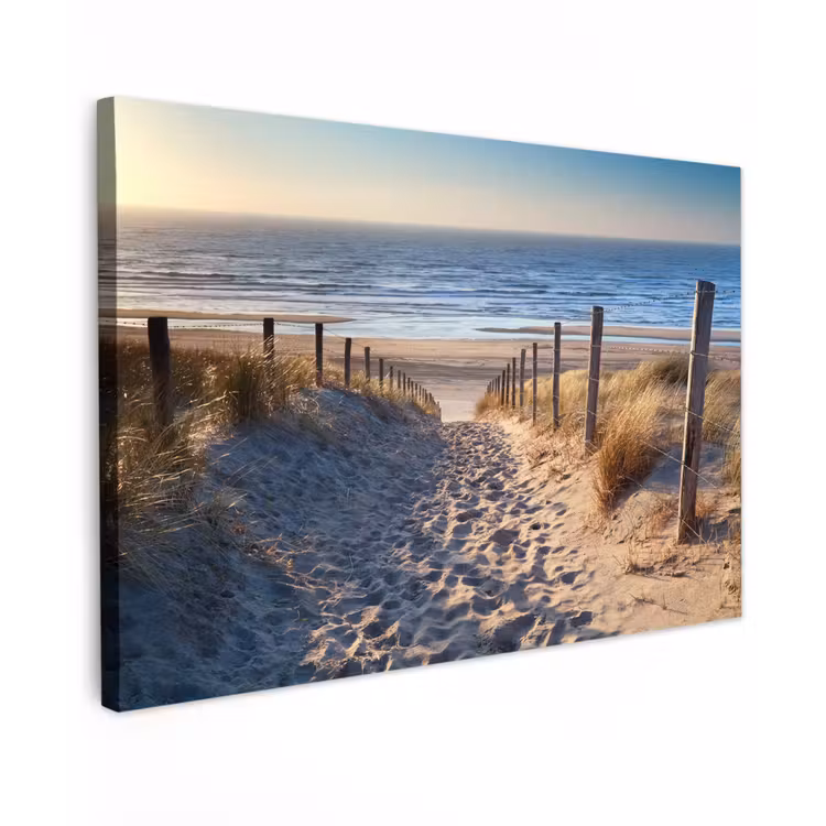 Strand - Zee - Nederland - Duinen - Zon canvas 2cm klein -z3d
