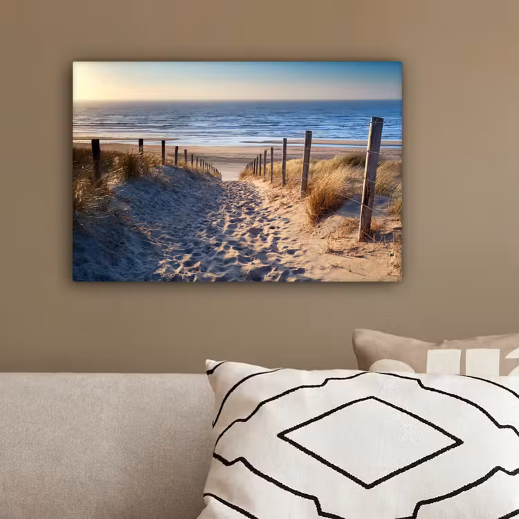 Strand - Zee - Nederland - Duinen - Zon canvas 2cm klein -sfeer3
