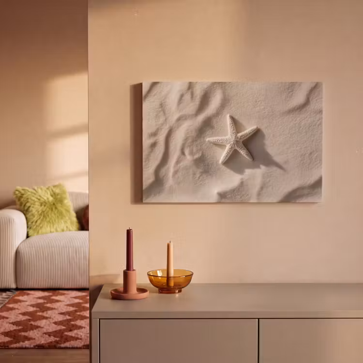 Strand - Zeester - Zand - Beige canvas 2cm klein -sfeer1