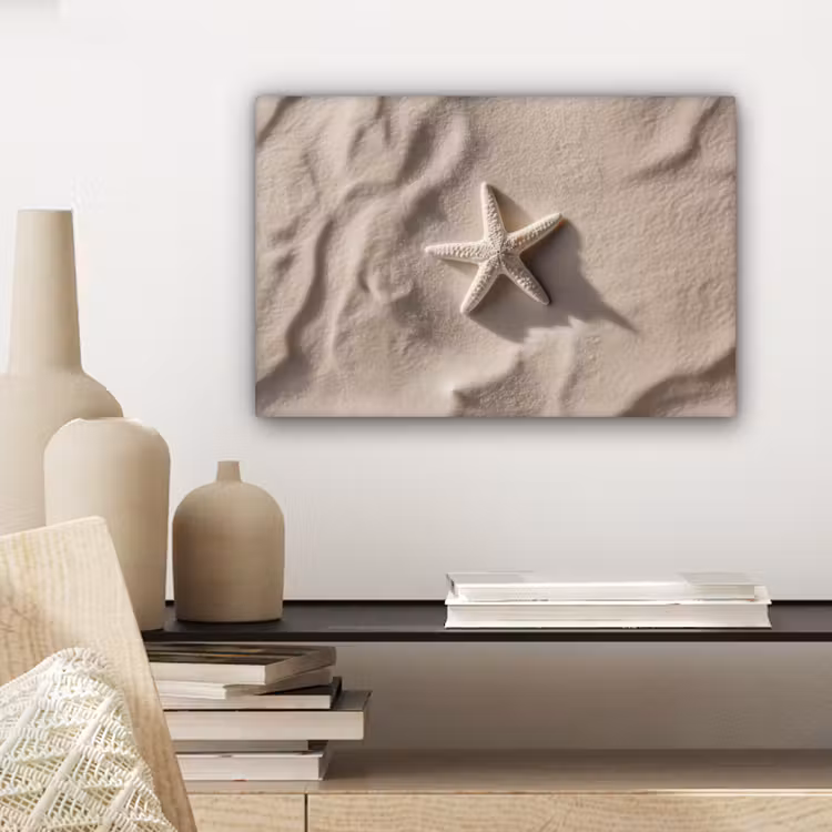 Strand - Zeester - Zand - Beige canvas 2cm klein -sfeer6