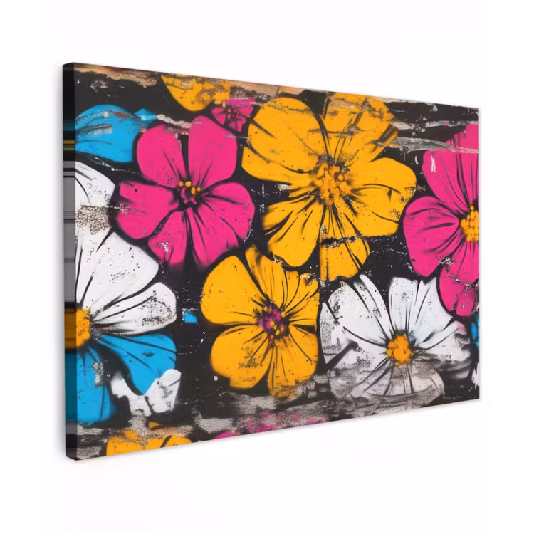 Street Art - Bloemen - Mix canvas 2cm klein -z3d