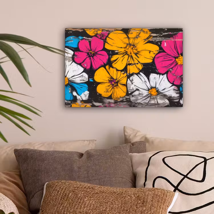 Street Art - Bloemen - Mix canvas 2cm klein -sfeer1