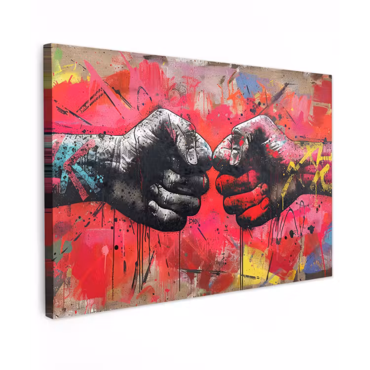 Street art - Handen - Graffiti - Kunst - Banksy canvas 2cm klein -z3d