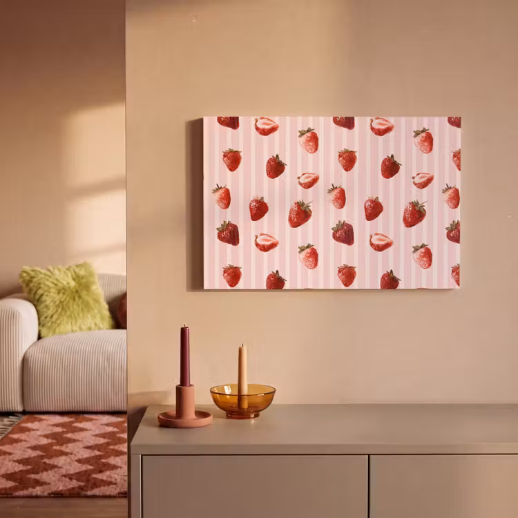Strepen - Aardbei - Roze canvas 2cm klein 34 -sfeer1