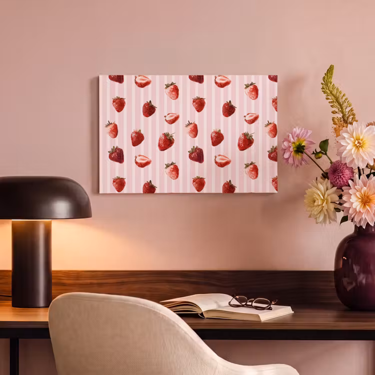 Strepen - Aardbei - Roze canvas 2cm klein 34 -sfeer4