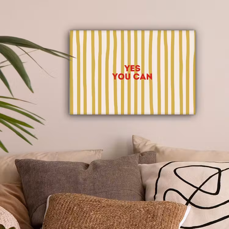 Strepen - Abstract - Yes you can - Rood canvas 2cm klein -sfeer1