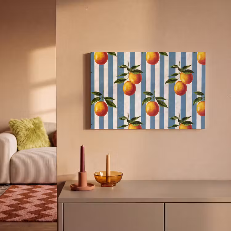 Strepen - Citroen - Blauw canvas 2cm klein 34 -sfeer1