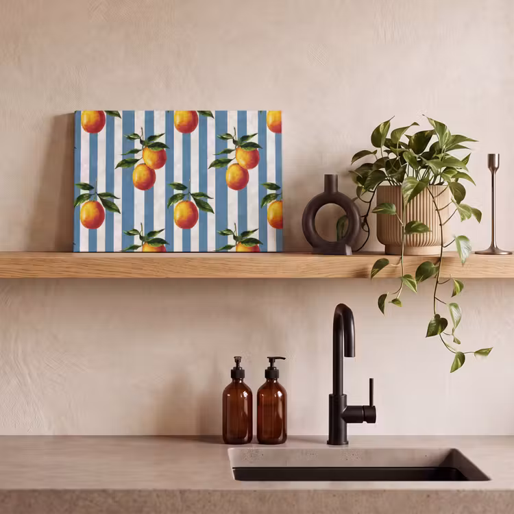 Strepen - Citroen - Blauw canvas 2cm klein 34 -sfeer3