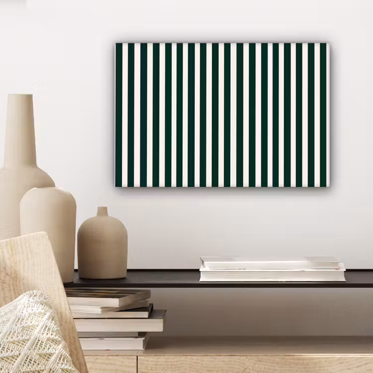Strepen - Klassiek - Groen canvas 2cm klein 34 -sfeer6
