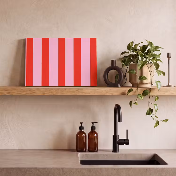 Strepen - Klassiek - Roze canvas 2cm klein 34 -sfeer3